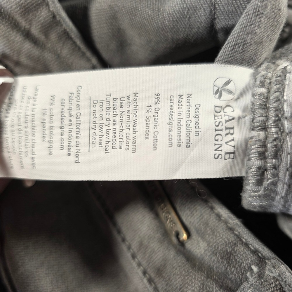 Carve Designs Gray Organic Cotton Straight Leg Raw Hem Jeans Womens Size 12 - Picture 5 of 12